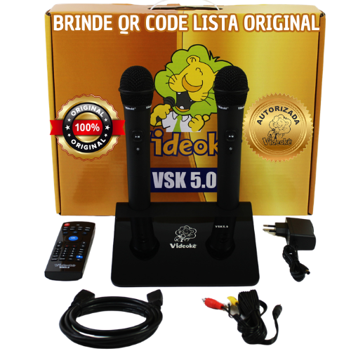 Aparelho de videokê VSK 5.0 com 11.999 Canções + Cartão 800 Créditos
